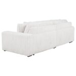 Jacana Corduroy Upholstered Dual Power Chaise Sofa Ivory by Coaster Furniture - Image 2