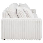 Jacana Corduroy Upholstered Dual Power Chaise Sofa Ivory by Coaster Furniture - Image 3