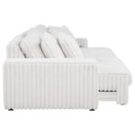 Jacana Corduroy Upholstered Dual Power Chaise Sofa Ivory by Coaster Furniture - Image 4