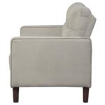 Bowen Upholstered Track Arm Tufted Loveseat Beige by Coaster Furniture - Image 3