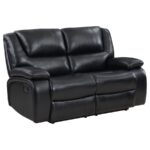 Camila Upholstered Motion Reclining Loveseat Black by Coaster Furniture