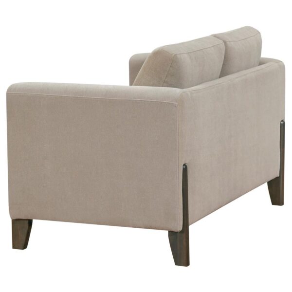 Islington Fabric Upholstered Panel Arm Loveseat Taupe by Coaster Furniture - Image 2