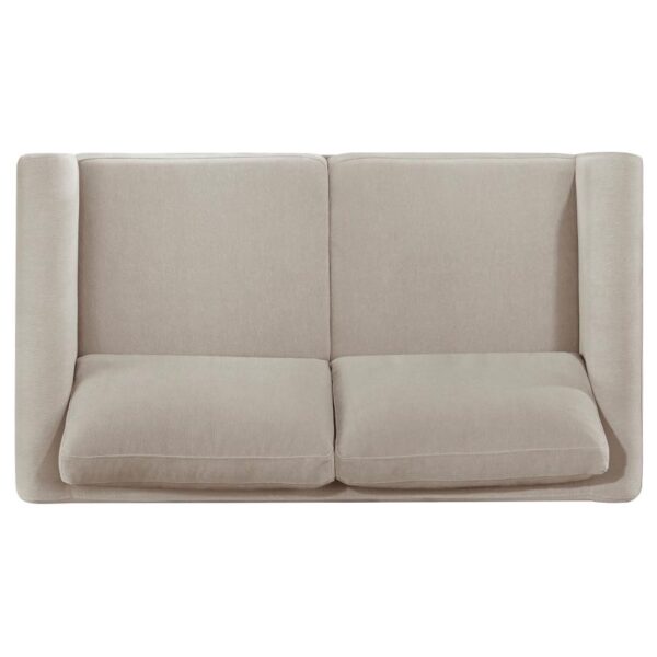 Islington Fabric Upholstered Panel Arm Loveseat Taupe by Coaster Furniture - Image 4
