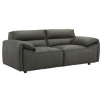 Buxton Top Grain Leather Upholstered Loveseat Graphite by Coaster Furniture 7