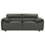 Buxton Top Grain Leather Upholstered Loveseat Graphite by Coaster Furniture 8