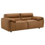 Buxton Modern Orange Leather Loveseat by Coaster Furniture 8