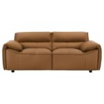 Buxton Modern Orange Leather Loveseat by Coaster Furniture 9
