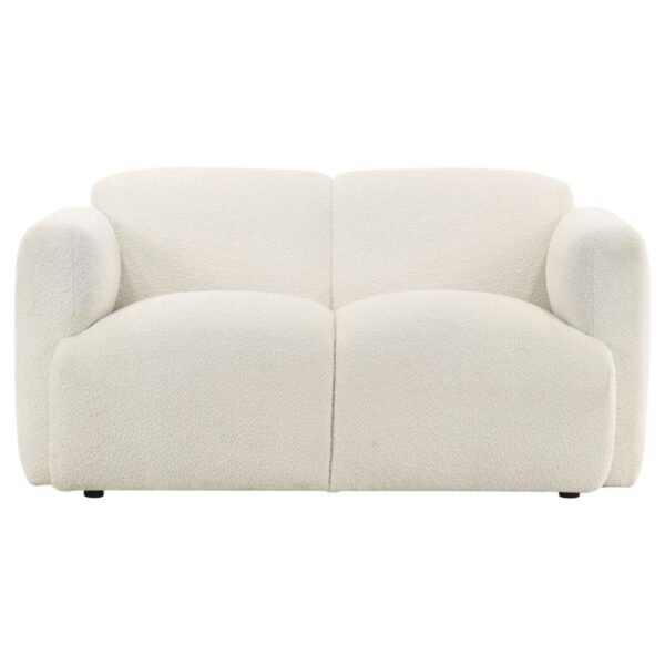 Dorset Modern White Sculpted Loveseat by Coaster Furniture - Image 2