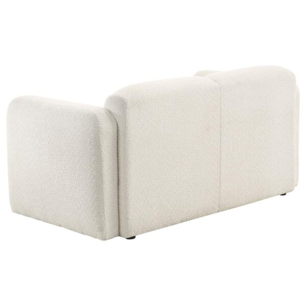 Dorset Modern White Sculpted Loveseat by Coaster Furniture - Image 4