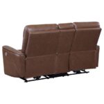 Greenfield Upholstered Power Reclining Loveseat Saddle Brown by Coaster Furniture - Image 4