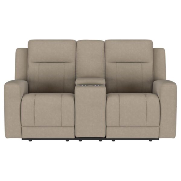 Brentwood Reclining Loveseat Taupe by Coaster Furniture - Image 4