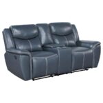Sloane Upholstered Padded Arm Reclining Loveseat Blue by Coaster Furniture 9