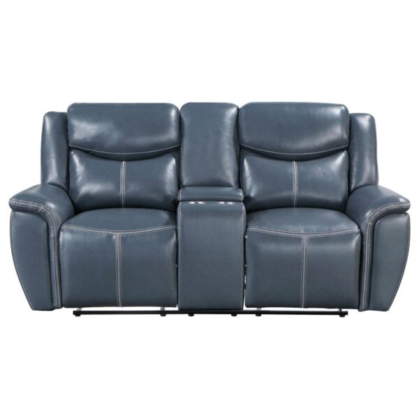 Sloane Upholstered Padded Arm Reclining Loveseat Blue by Coaster Furniture - Image 3