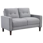 Bowen Upholstered Track Arm Tufted Loveseat Gray by Coaster Furniture - Image 2