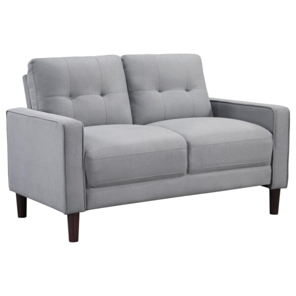Bowen Upholstered Track Arm Tufted Loveseat Gray by Coaster Furniture - Image 2
