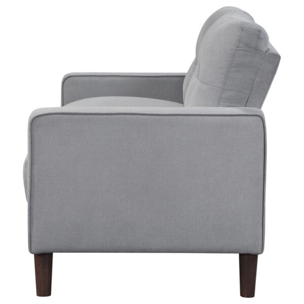 Bowen Upholstered Track Arm Tufted Loveseat Gray by Coaster Furniture - Image 3