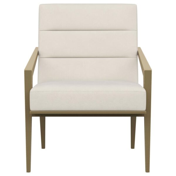 Kirra Upholstered Metal Arm Accent Chair Cream by Coaster Furniture - Image 5