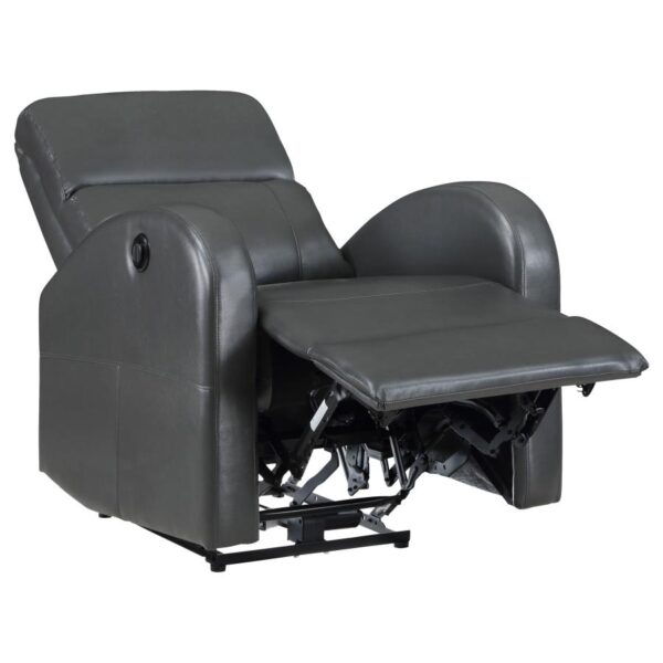 Grant Upholstered Power Recliner Chair Gray by Coaster Furniture - Image 3