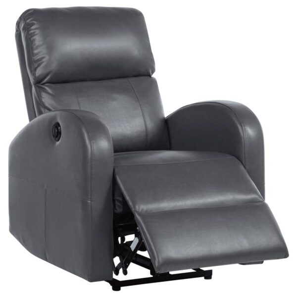 Grant Upholstered Power Recliner Chair Gray by Coaster Furniture - Image 4