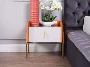 NS006IVO Orange Wood Nightstand by Artisan Furniture