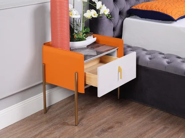 NS006IVO Orange Wood Nightstand by Artisan Furniture - Image 2