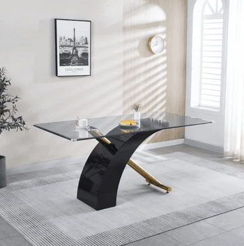 RDT319 Tempered Glass Dining Room Table by Artisan Furniture