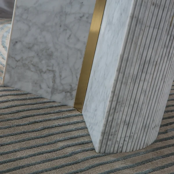 RDT305GMW Oval Marble White Dining Table by Artisan Furniture - Image 3