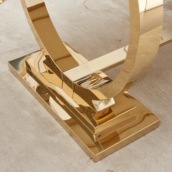 Black Marble Gold Finish Dining Table RDT316GM by Artisan Furniture - Image 5