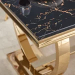 Black Marble Gold Finish Dining Table RDT316GM by Artisan Furniture - Image 7