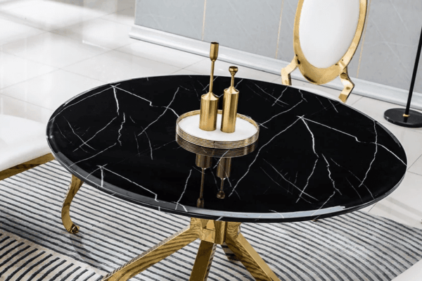 DT203GMB Round Marble Dining Table by Artisan Furniture - Image 3