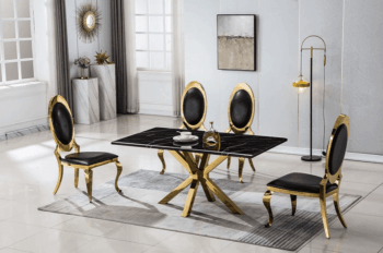 DT202GMB Marble Stainless Steel Dining Room Table Base by Artisan Furniture 3