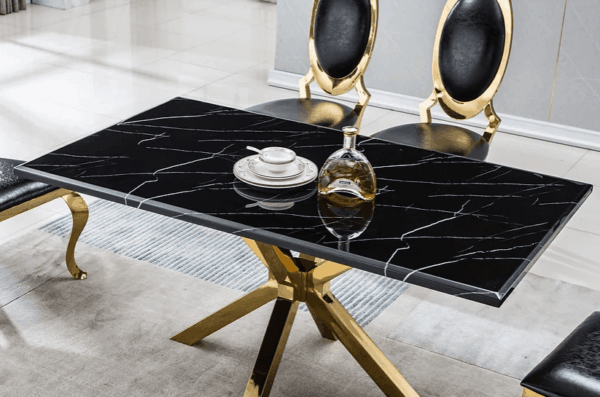 DT202GMB Marble Stainless Steel Dining Room Table Base by Artisan Furniture - Image 5