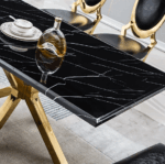 DT202GMB Marble Stainless Steel Dining Room Table Base by Artisan Furniture 24