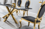 DT201GMB Marble Dining Room Table Legs Metal by Artisan Furniture 15