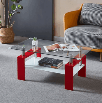 A08-2 Glass Top Wood Table Coffee Table by Artisan furniture