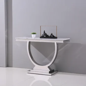 White Marble Console Table ST316SM by Artisan Furniture