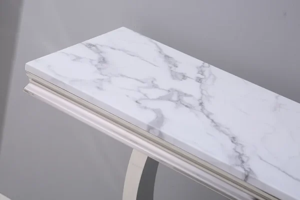 White Marble Console Table ST316SM by Artisan Furniture - Image 4