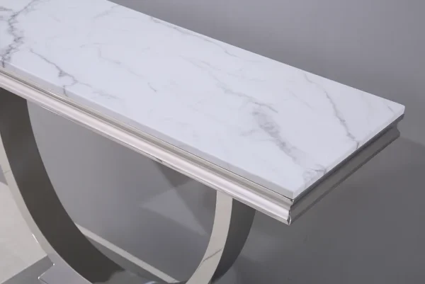 White Marble Console Table ST316SM by Artisan Furniture - Image 5