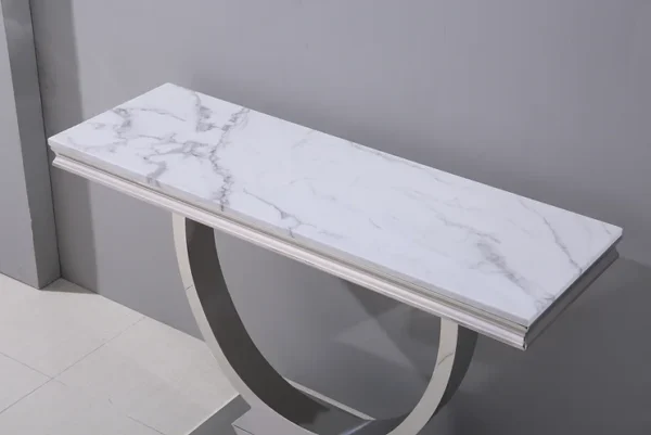 White Marble Console Table ST316SM by Artisan Furniture - Image 6