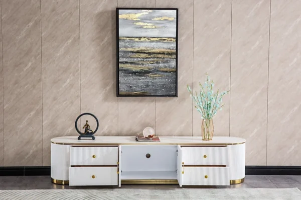 White TV Stand TV008 by Artisan furniture - Image 2