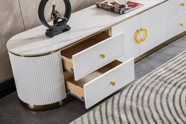 White TV Stand TV008 by Artisan furniture - Image 7