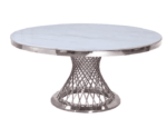 RDT330 White Marble Round Dining Table by Artisan Furniture 9