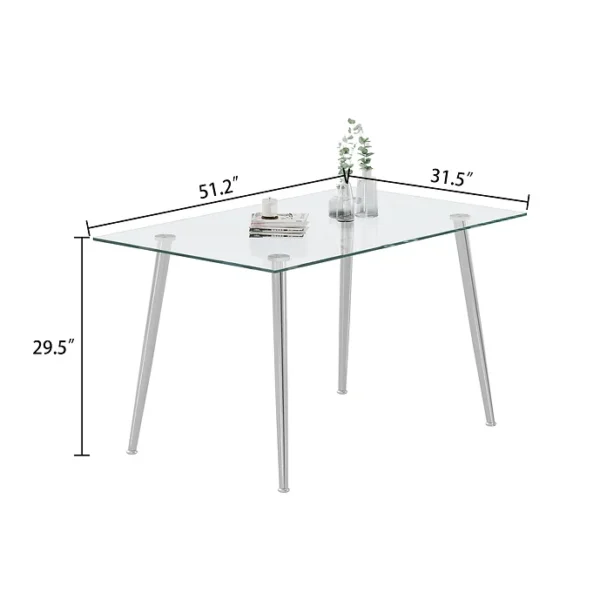 DT037S+DCK55S Glass Dining Table Set For 4 With Chairs By Artisan Furniture - Image 3