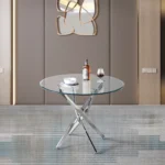 DT666 Round Tempered Glass Dining Table By Artisan Furniture
