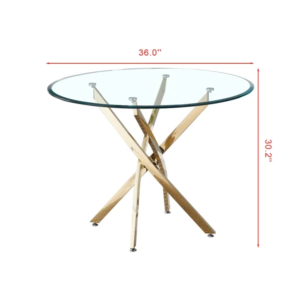 DT666 Round Tempered Glass Dining Table By Artisan Furniture - Image 6