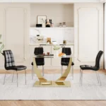 DT035 Glass Top Dining Room Table By Artisan Furniture 16