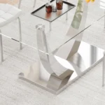 DT035 Glass Top Dining Room Table By Artisan Furniture 21