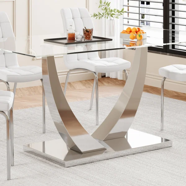 DT035 Glass Top Dining Room Table By Artisan Furniture - Image 8
