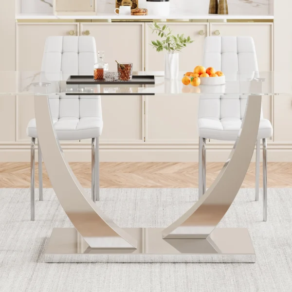 DT035 Glass Top Dining Room Table By Artisan Furniture - Image 9