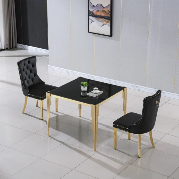 DT0312 Square Tempered Glass Dining Table By Artisan Furniture - Image 2